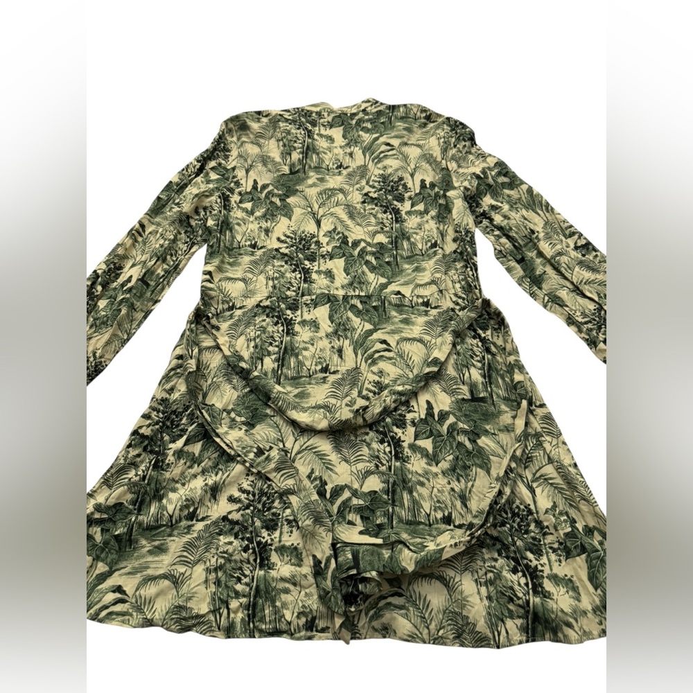 Zara Tropical Print Belted Shirt Dress XL - Picture 6 of 12